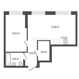 Квартира 48 м², 1-комнатная - изображение 1
