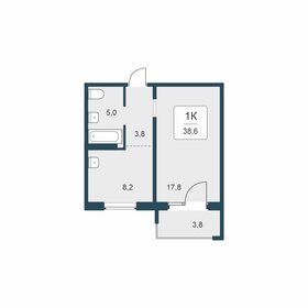 Квартира 38,6 м², 1-комнатная - изображение 1