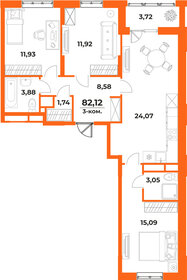Квартира 82,1 м², 3-комнатная - изображение 1