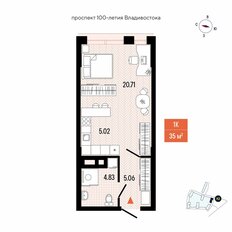 Квартира 35,2 м², 1-комнатная - изображение 2