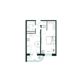 Квартира 41,1 м², 1-комнатная - изображение 1