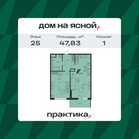 Квартира 47,8 м², 1-комнатная - изображение 1