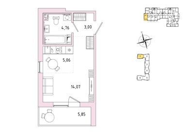 Квартира 29,8 м², студия - изображение 1