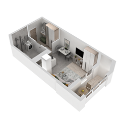 Квартира 25,7 м², студия - изображение 3