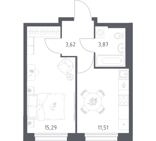 Квартира 34,3 м², 1-комнатная - изображение 1