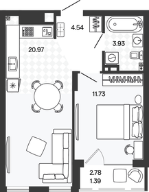 Квартира 42,5 м², 1-комнатная - изображение 1