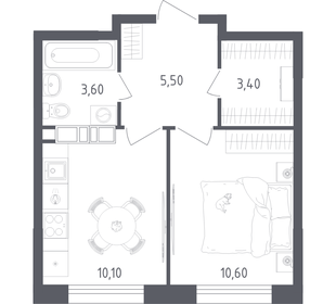 Квартира 33,2 м², 1-комнатная - изображение 1