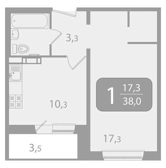 35 м², 2-комнатная квартира 4 500 000 ₽ - изображение 55