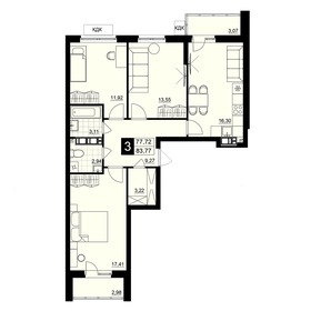 Квартира 80,8 м², 3-комнатная - изображение 1