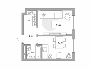 Квартира 38,6 м², 1-комнатная - изображение 1
