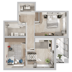 Квартира 57,9 м², 2-комнатная - изображение 2