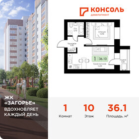 Квартира 36,1 м², 1-комнатная - изображение 1