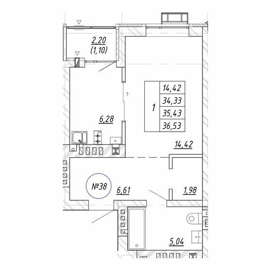 28 м², 1-комнатная квартира 4 506 390 ₽ - изображение 10