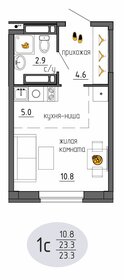 Квартира 23,3 м², студия - изображение 1