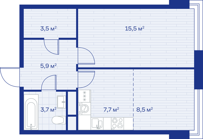 37,2 м², 2-комнатная квартира 9 667 952 ₽ - изображение 19