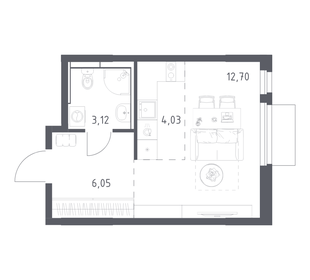 Квартира 25,9 м², студия - изображение 1