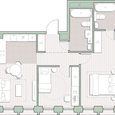 Квартира 57,9 м², 2-комнатная - изображение 2