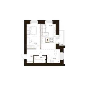 Квартира 51,1 м², 2-комнатная - изображение 1
