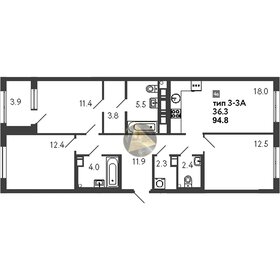 Квартира 94,8 м², 3-комнатная - изображение 1
