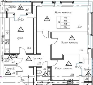 Квартира 88,9 м², 3-комнатная - изображение 1
