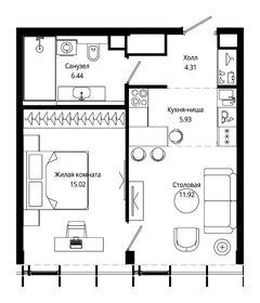 Квартира 43,9 м², 1-комнатная - изображение 2