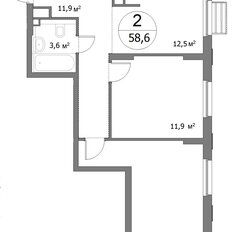 Квартира 58,6 м², 2-комнатная - изображение 3