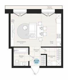 Квартира 40,9 м², студия - изображение 2