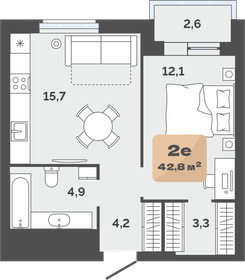Квартира 40,2 м², 1-комнатная - изображение 1