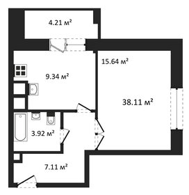 Квартира 38,1 м², 1-комнатная - изображение 1