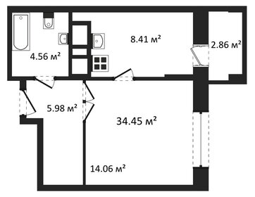 Квартира 34,5 м², 1-комнатная - изображение 1