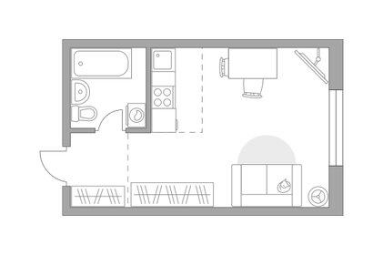 Квартира 22,2 м², студия - изображение 1