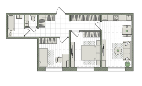 Квартира 58,7 м², 3-комнатная - изображение 1