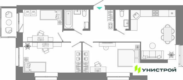 Квартира 72,6 м², 3-комнатная - изображение 1