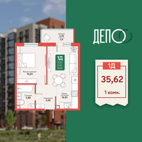 Квартира 35,6 м², 1-комнатная - изображение 1