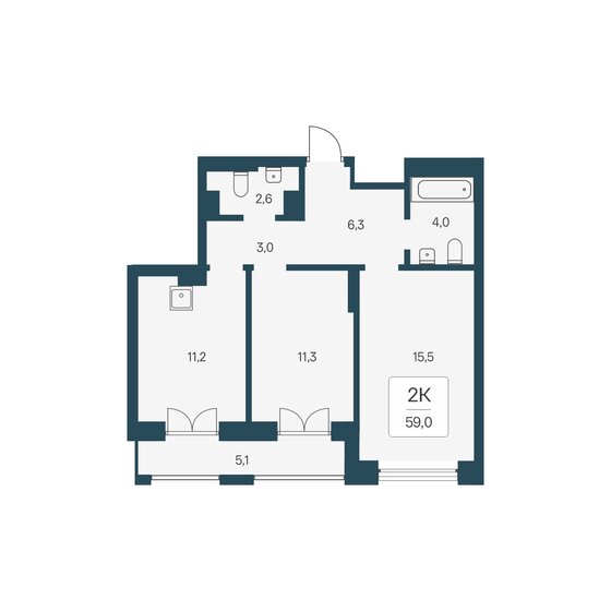 59 м², 2-комнатная квартира 10 600 000 ₽ - изображение 43