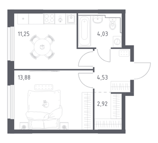 Квартира 36,6 м², 1-комнатная - изображение 1