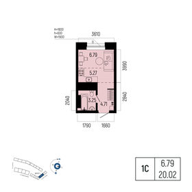 Квартира 20 м², 1-комнатная - изображение 1