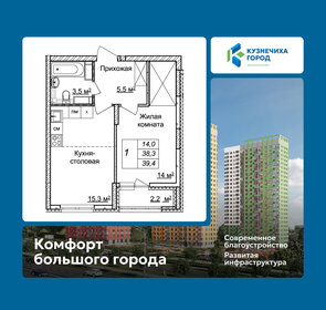 Квартира 39,4 м², 1-комнатная - изображение 1