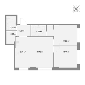 Квартира 69,8 м², 3-комнатная - изображение 2