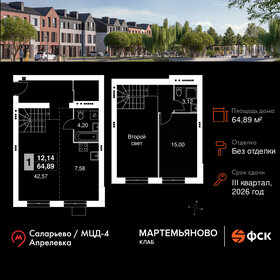 Квартира 64,9 м², 1-комнатная - изображение 1