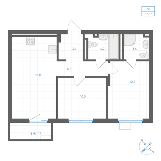60,4 м², 3-комнатная квартира 6 000 000 ₽ - изображение 84