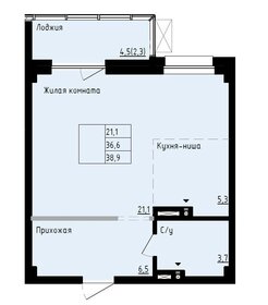 Квартира 38,9 м², студия - изображение 1