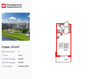 Квартира 24,6 м², студия - изображение 1
