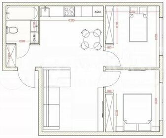 Квартира 51,9 м², 3-комнатная - изображение 1