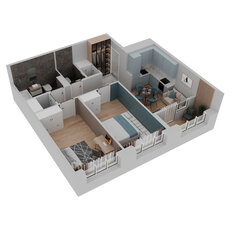 Квартира 64,5 м², 2-комнатная - изображение 3