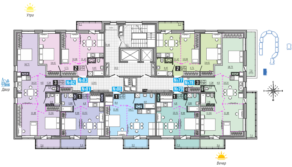76,2 м², 3-комнатная квартира 8 758 400 ₽ - изображение 34