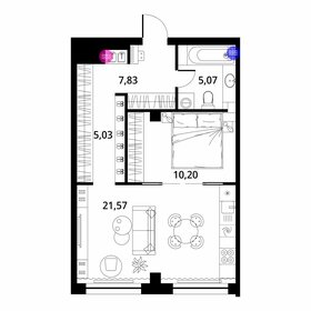 Квартира 51 м², 1-комнатная - изображение 2