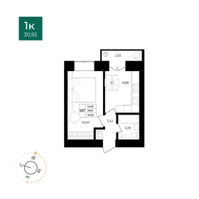 Квартира 30,9 м², 1-комнатная - изображение 1