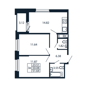 Квартира 49,5 м², 2-комнатная - изображение 3