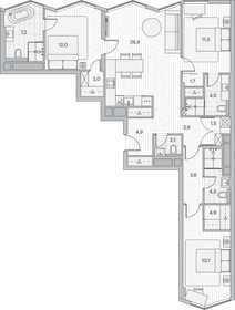 Квартира 101,7 м², 3-комнатная - изображение 1